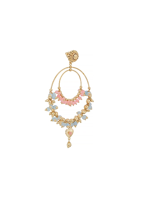 Liliana gold-plated pastel quartz hoop earrings - Soru Jewellery