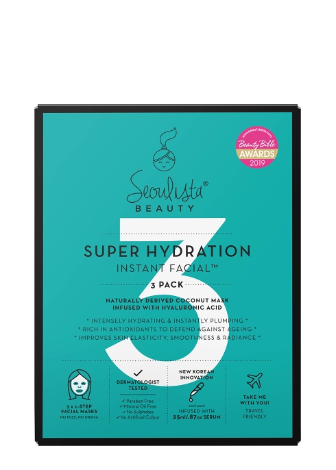 SEOULISTA BEAUTY SUPER HYDRATION INSTANT FACIAL - SET OF 3,3581771