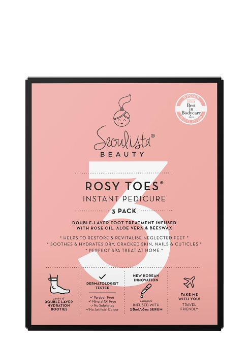 SEOULISTA BEAUTY ROSY TOES INSTANT PEDICURE - SET OF 3,3581774
