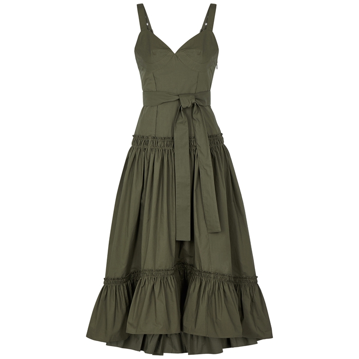 Proenza Schouler Army Green Cotton Dress In Dark Green | ModeSens