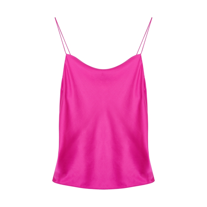 Cami Nyc The Axel Pink Stretch-silk Top In Fuchsia | ModeSens