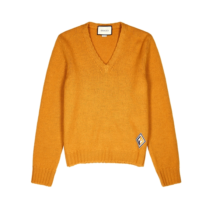 Gucci Mustard Knitted Jumper In Yellow |