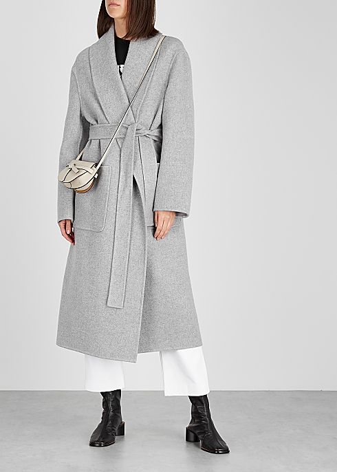 Grey mélange cashmere coat - Loewe
