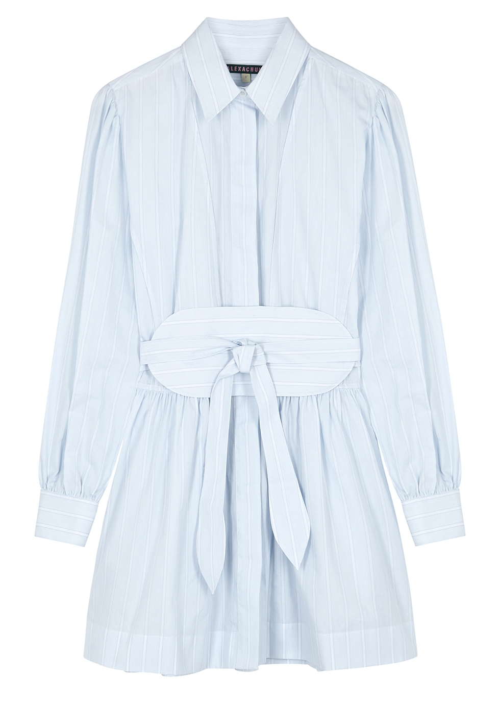 ALEXACHUNG Blue striped cotton shirt dress - Harvey Nichols