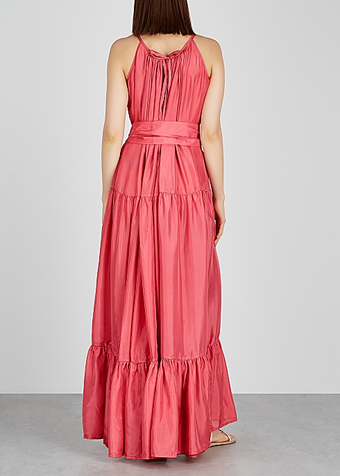 Genevieve pink silk maxi dress - KALITA