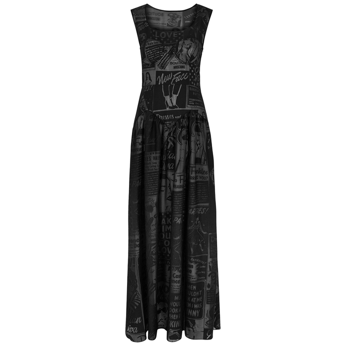 Boutique Moschino Black Devoré Gown | ModeSens