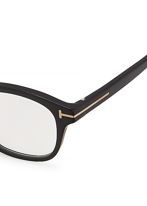 Tom Ford Black round-frame optical glasses - Harvey Nichols