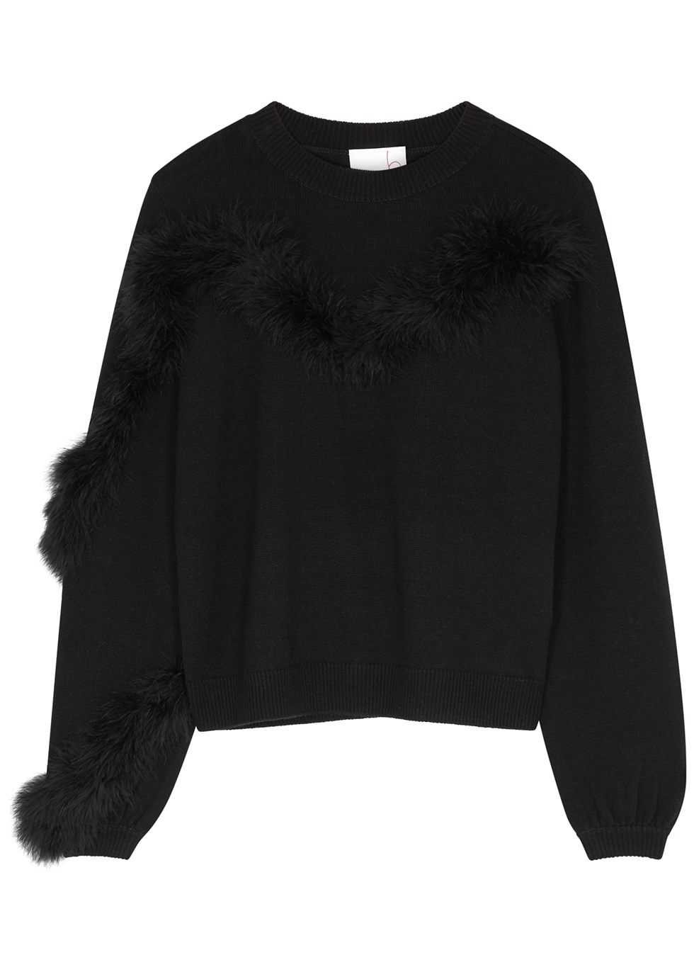 IN.NO Florence feather-trimmed wool jumper - Harvey Nichols