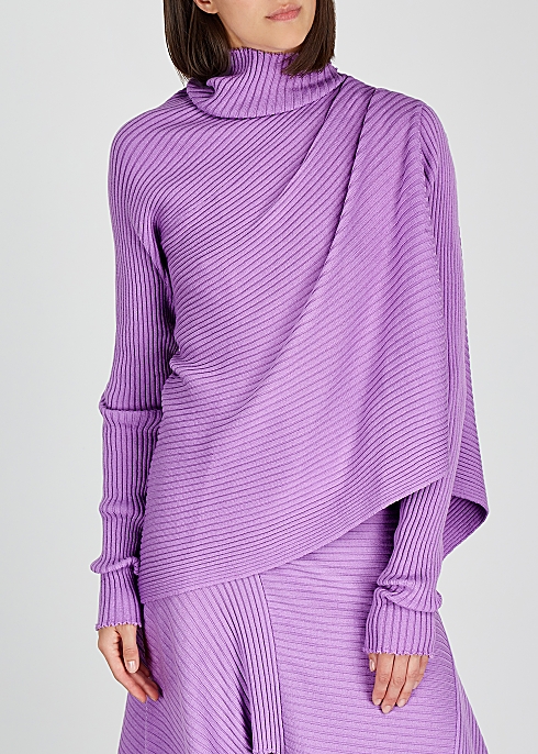Lilac asymmetric wool jumper - MARQUES’ ALMEIDA