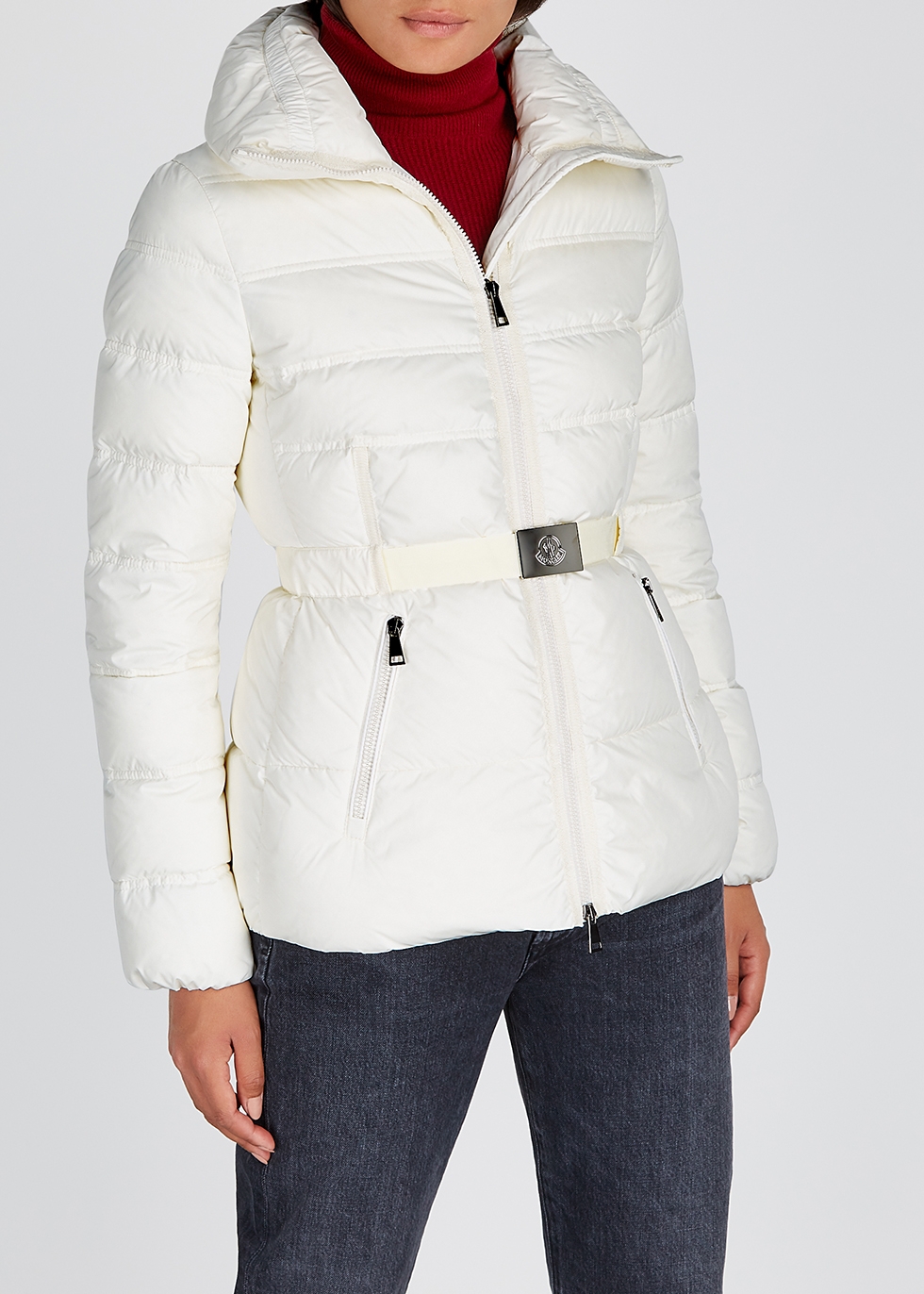 Moncler Alouette white quilted shell 