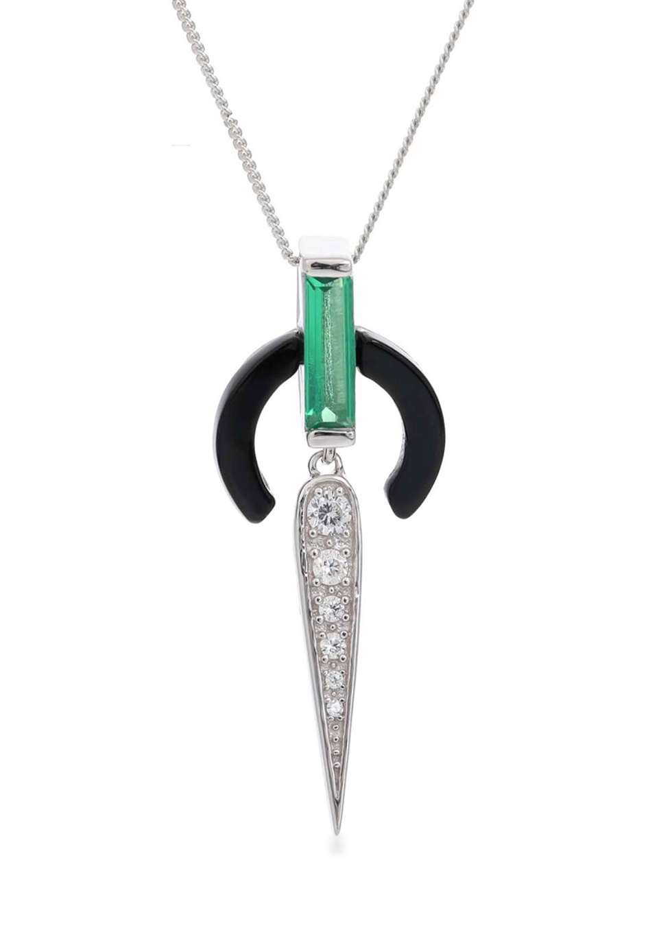 Mathilde crystal-embellished sterling silver necklace