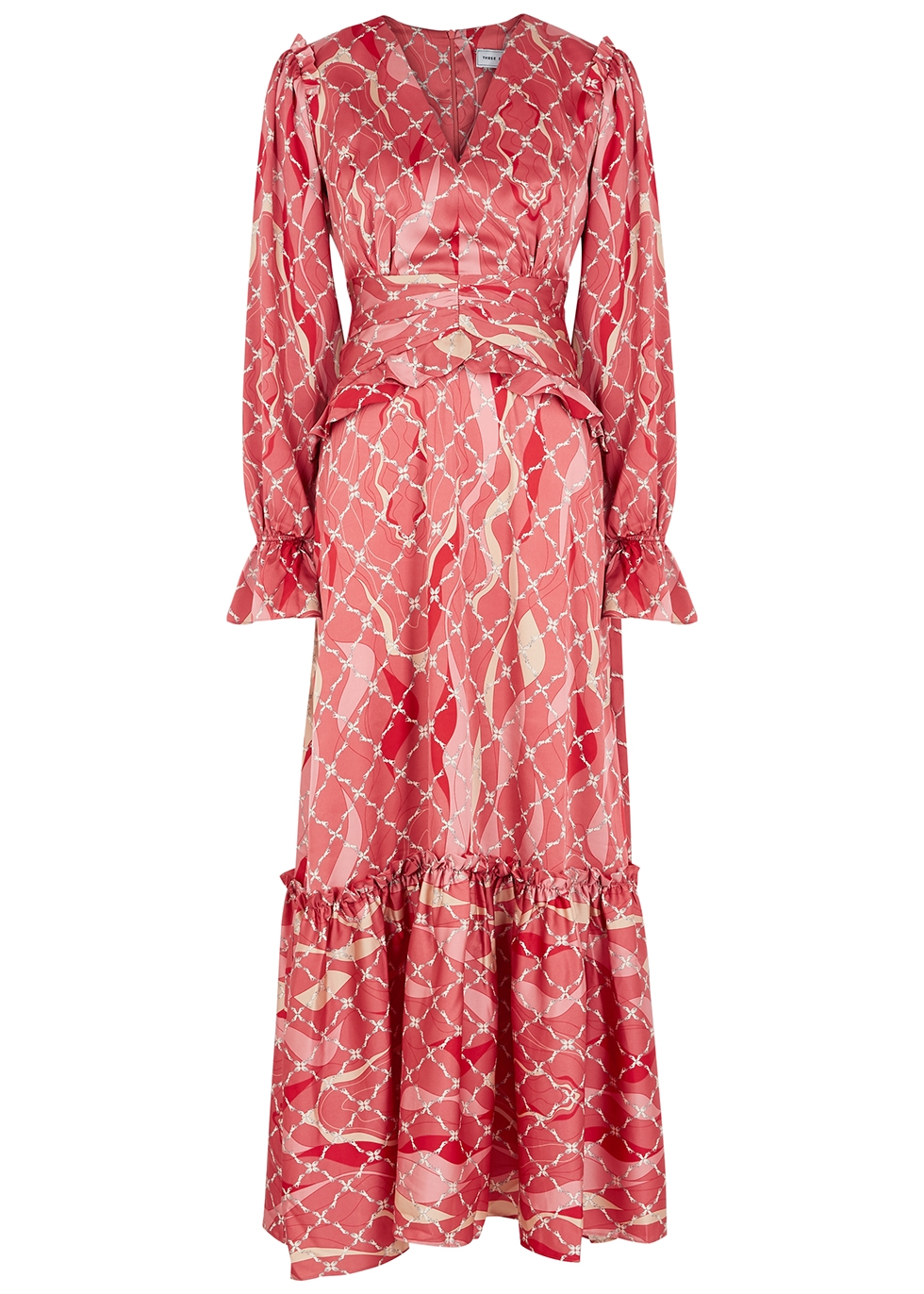 THREE FLOOR Fantasist pink printed satin dress - Harvey Nichols