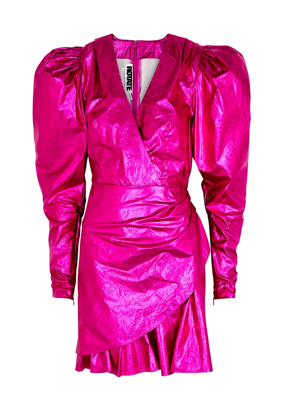 ROTATE Birger Christensen Number 24 metallic pink mini dress - Harvey ...