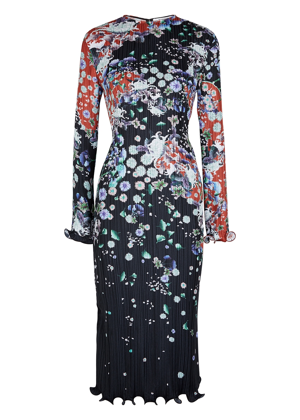 Givenchy Printed plissé midi dress - Harvey Nichols