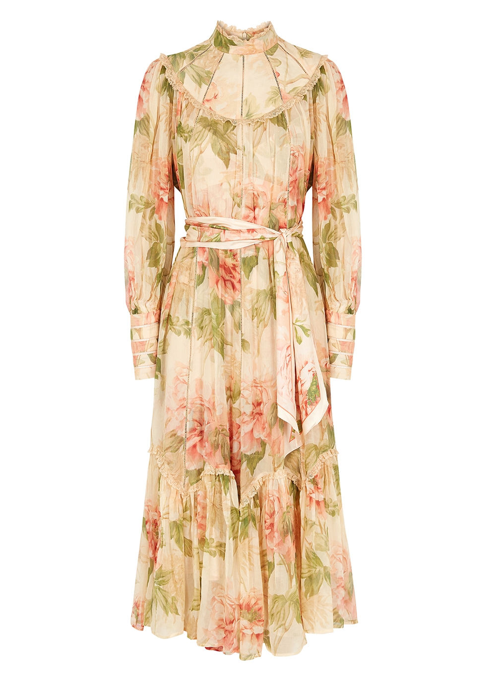 Zimmermann Espionage floral-print silk midi dress - Harvey Nichols