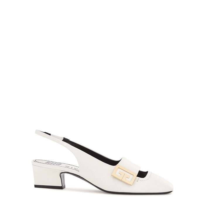 GIVENCHY MYSTIC 50 WHITE LEATHER PUMPS,3090013