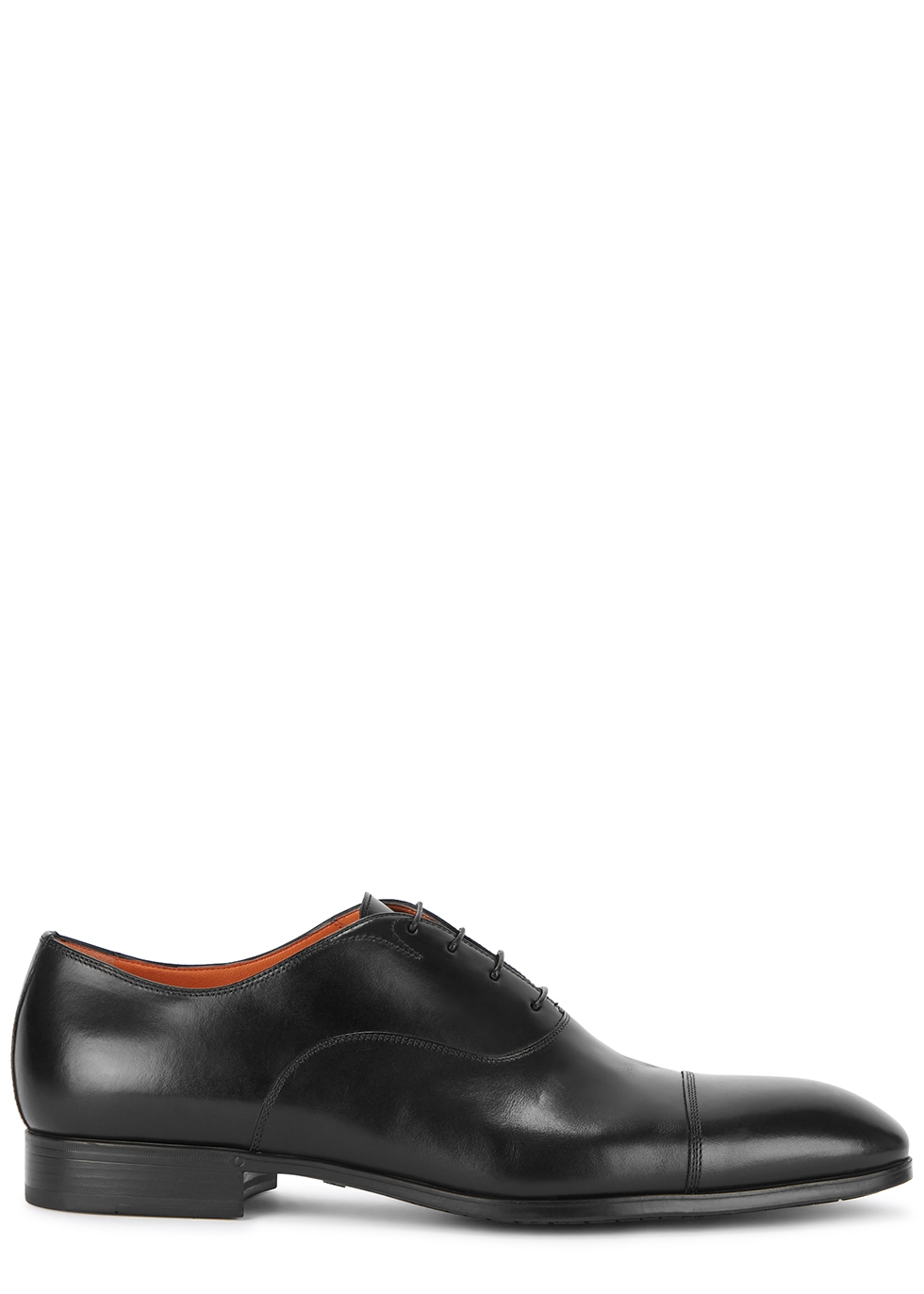 Santoni Black leather Oxford shoes - Harvey Nichols