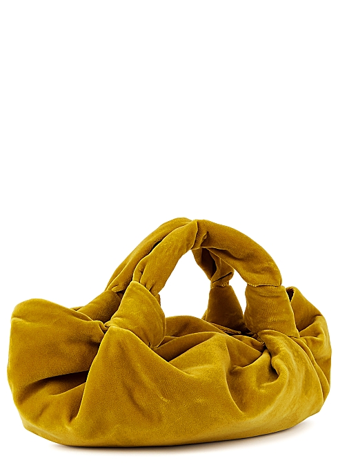 Ascot Two mustard velvet top handle bag - THE ROW