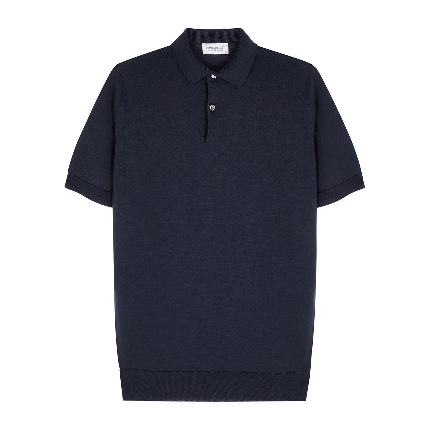 John Smedley Navy fine-knit wool polo shirt - Harvey Nichols