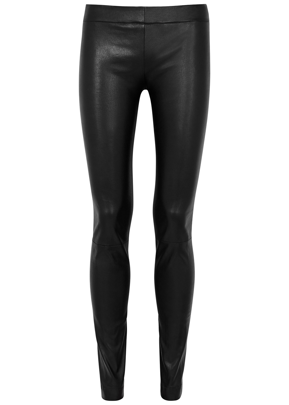 Moto black leather trousers