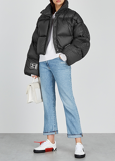 Anthracite quilted shell jacket - Off-White