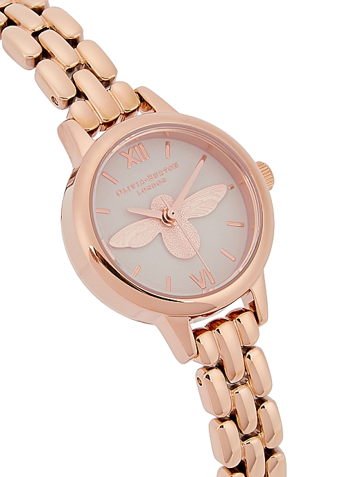 3D Bee rose gold-plated watch - Olivia Burton