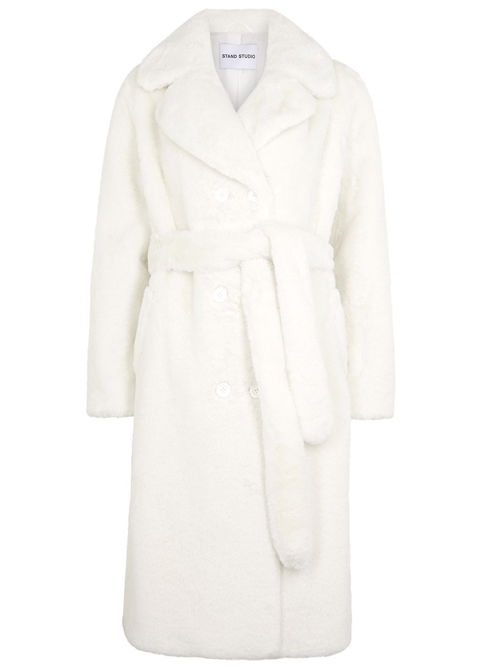 Faustine white faux fur coat