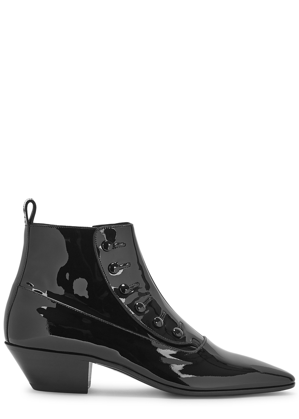 black patent shoe boots