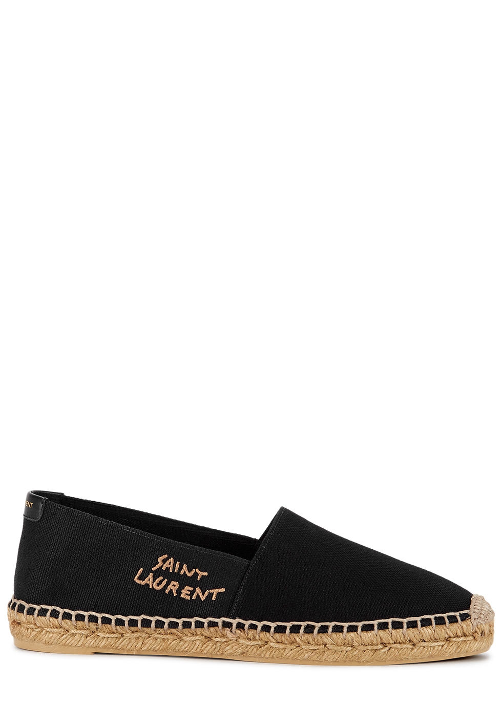 Saint Laurent Black logo canvas espadrilles - Harvey Nichols