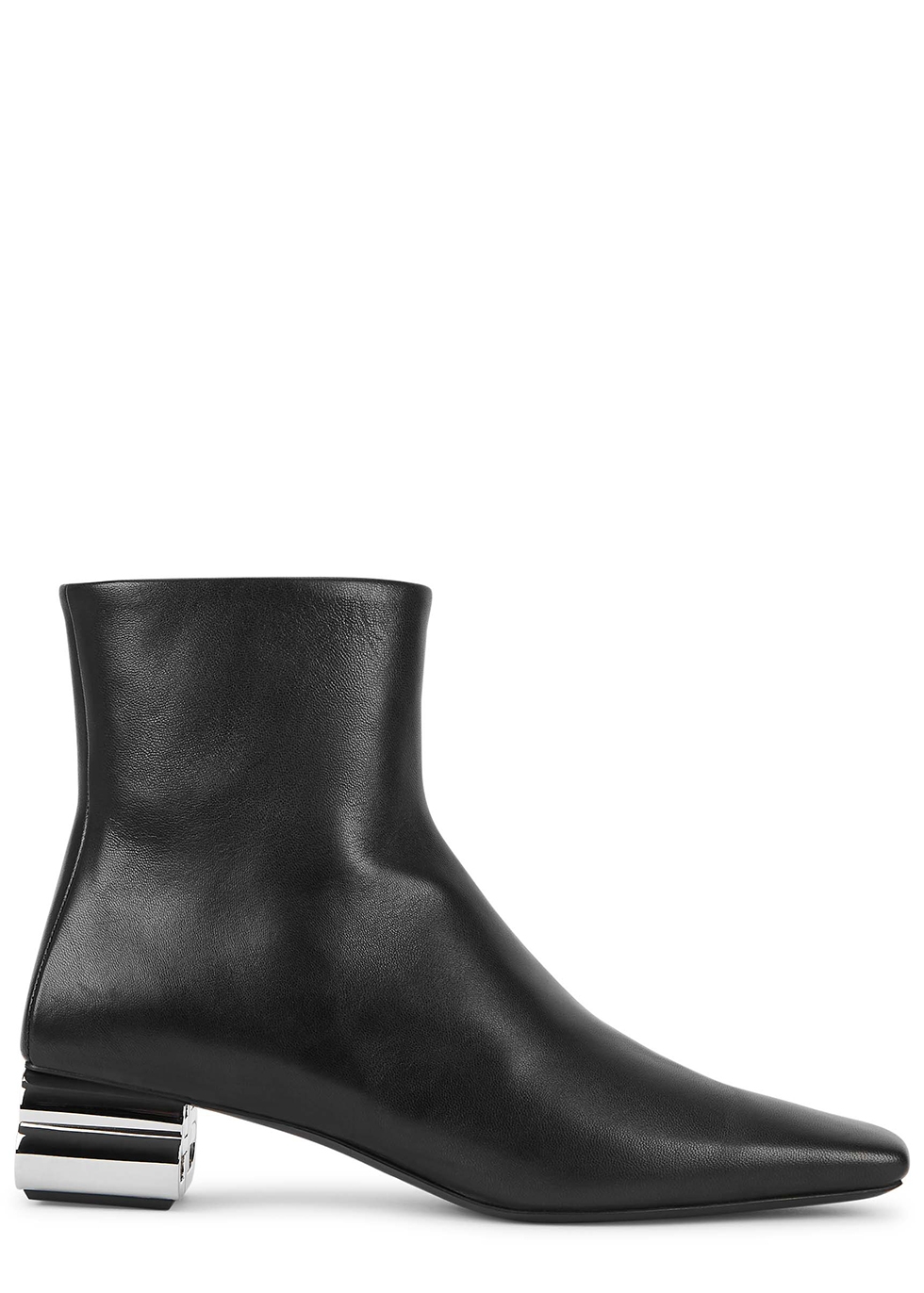 black leather ankle boots