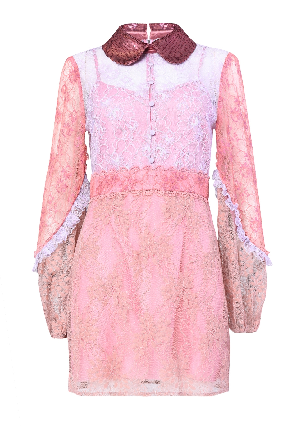True Decadence True decadence pink lace collared mini dress - Harvey ...