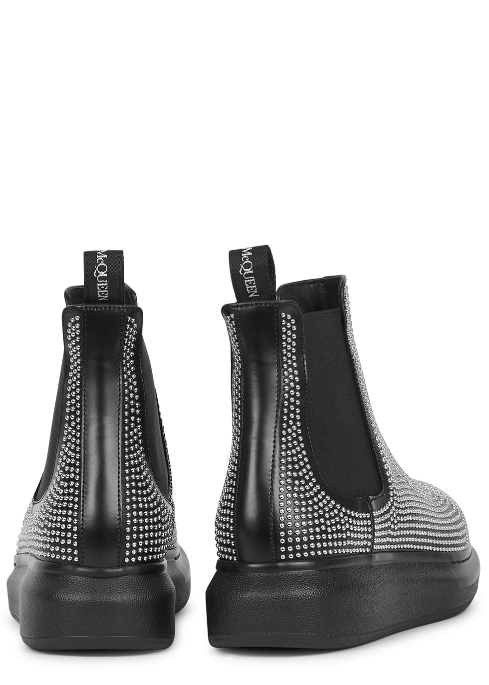 black studded chelsea boots