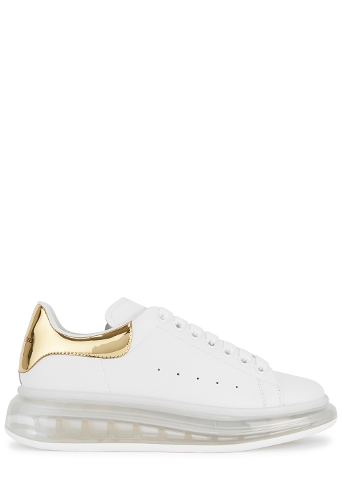 ALEXANDER MCQUEEN LARRY WHITE LEATHER SNEAKERS,3102321