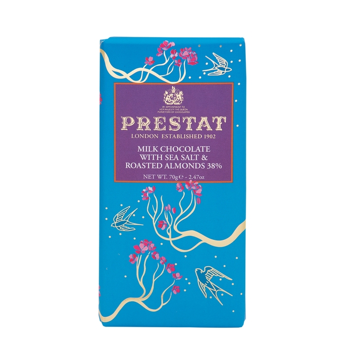Prestat Milk Chocolate With Sea Salt & Roasted Almonds Bar 70g