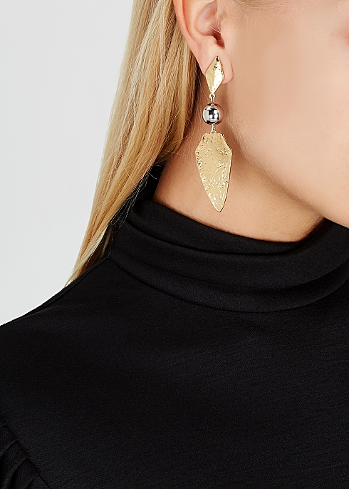 Hammered gold-tone drop earrings - Isabel Marant