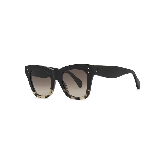 CELINE Eyewear Black And Brown Wayfarer-style Sunglasses