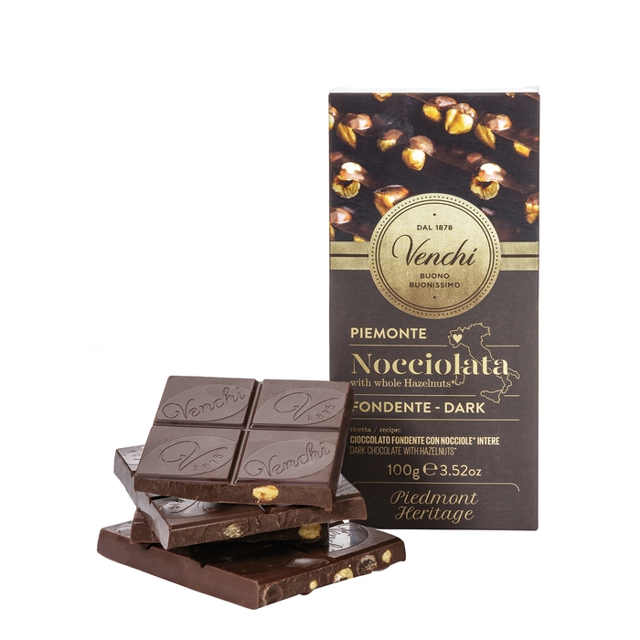 Venchi 56% Dark Chocolate Hazelnut Bar 100g