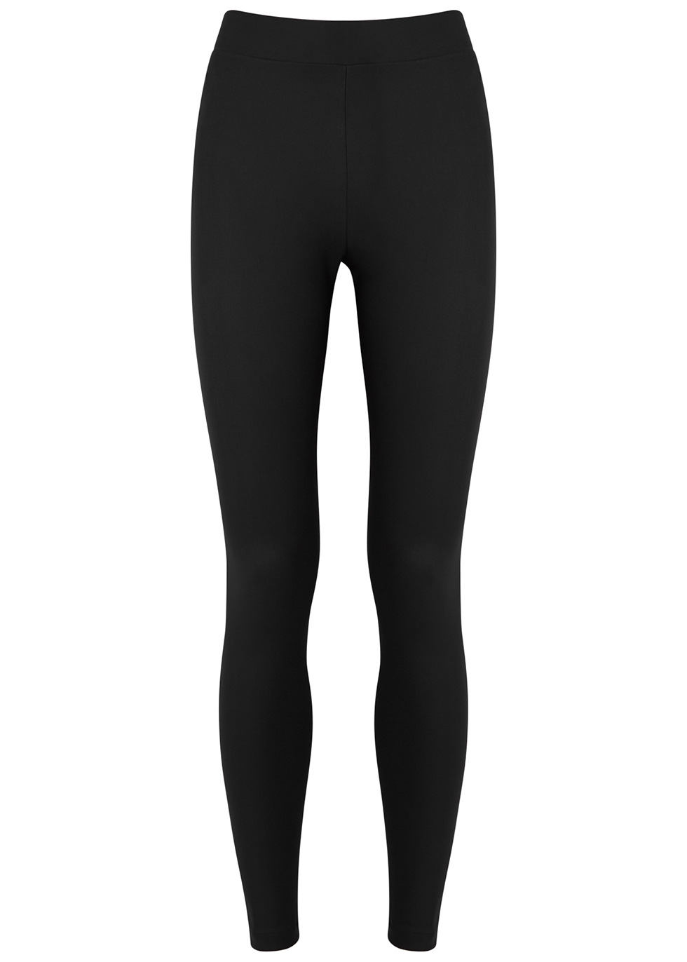 Black stretch-neoprene leggings