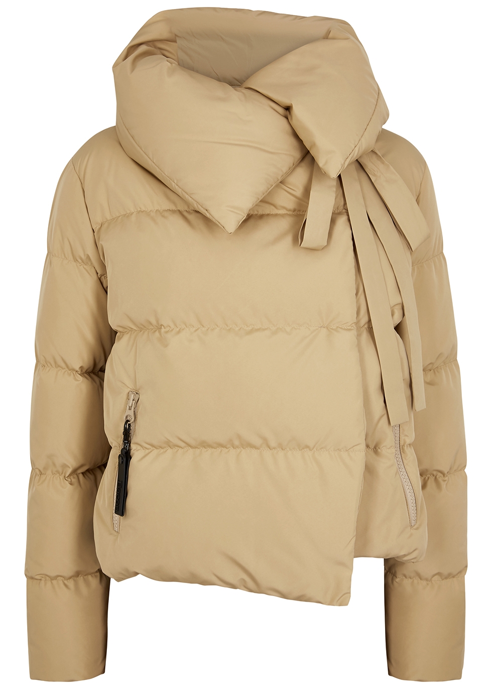 Camel quilted shell jacket