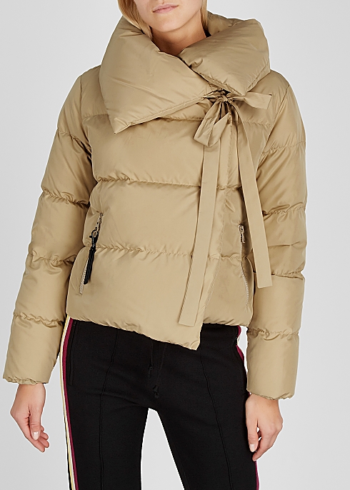 Camel quilted shell jacket - Bacon