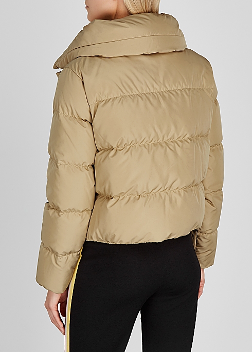 Camel quilted shell jacket - Bacon