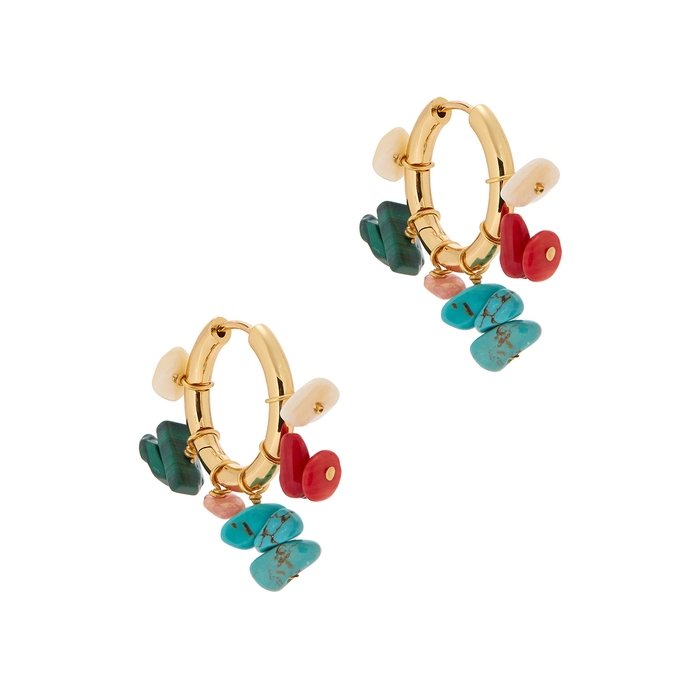 Anni Lu Carine 18kt Gold-plated Hoop Earrings In Multicoloured