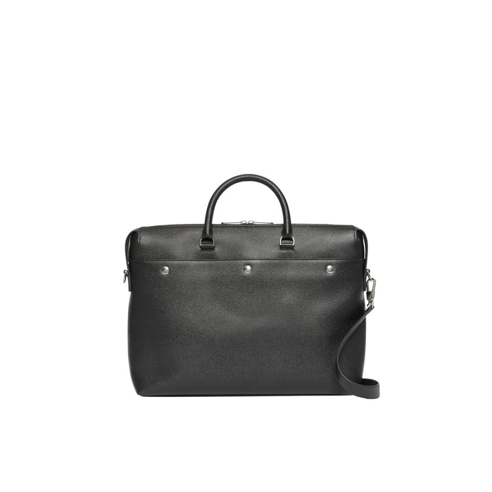 Burberry Triple Stud Grainy Leather Briefcase In Black