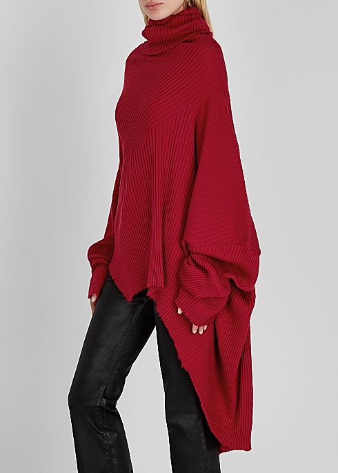 Red draped wool jumper - MARQUES’ ALMEIDA