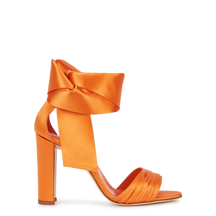 Manolo Blahnik X Jonathan Simkhai Misam 105 Orange Silk-satin Sandals