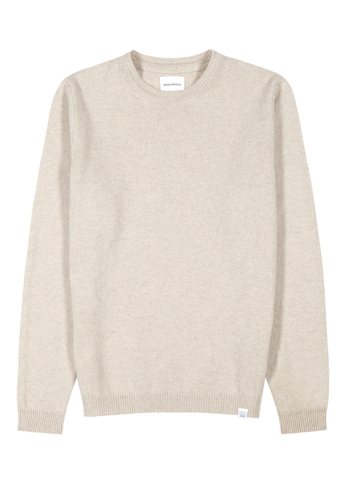 Norse Projects Sigfred Stone Wool Jumper In Beige