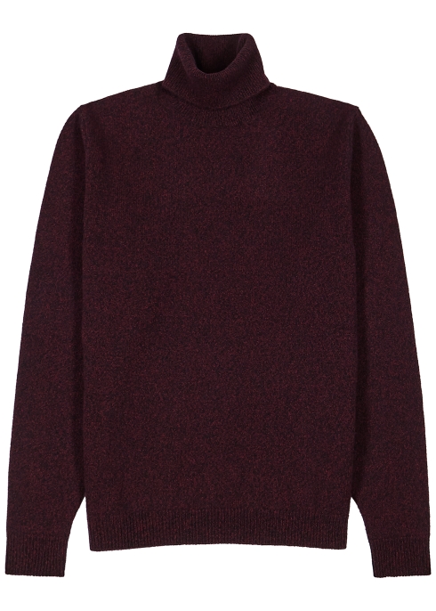 NORSE PROJECTS KIRK BURGUNDY ROLL-NECK WOOL JUMPER,3703916