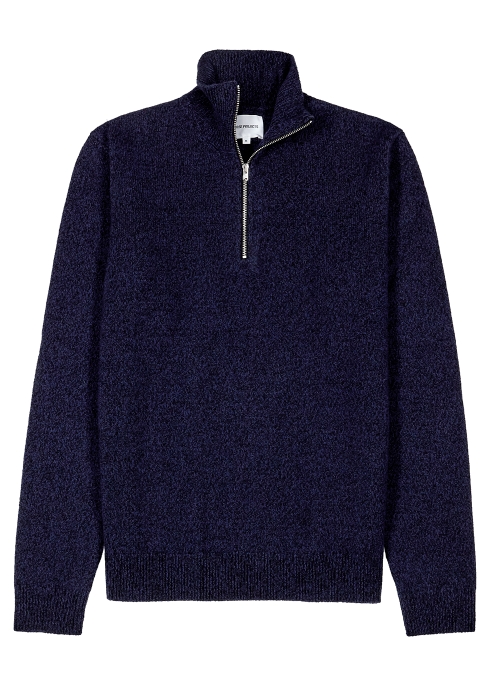 NORSE PROJECTS FJORD NAVY MERINO WOOL JUMPER,3703928