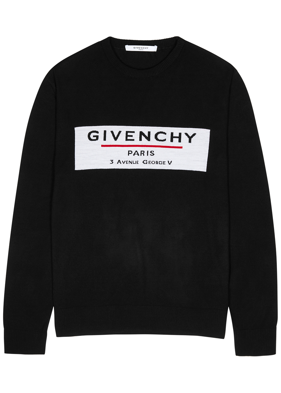 Givenchy Black logo-intarsia wool jumper - Harvey Nichols