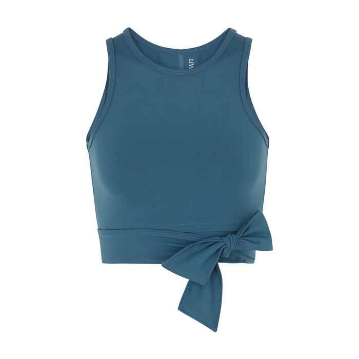 LIVE THE PROCESS BALLET TEAL CROPPED SUPPLEX TOP,3751100